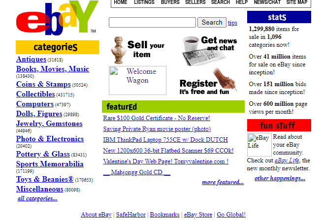 ebay screenshot 1999
